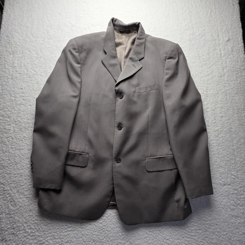 Giorgio Sanetti Suit Jacket Blazer Mens 44 Gray Wool Made In Italy 3 Button